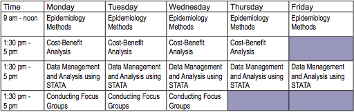 Week 2 Course Listings in a Grid. Read on for full listings