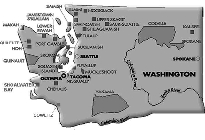 washington state map with reservations