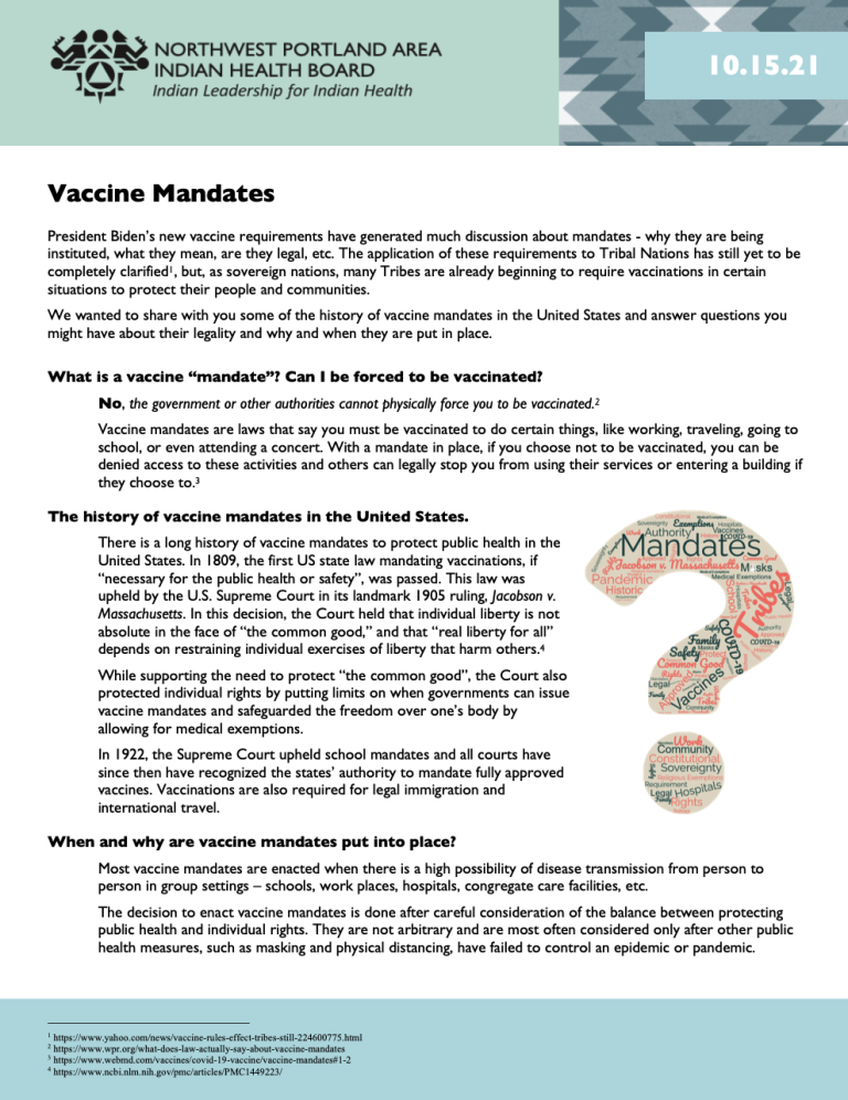 Vaccine Mandates flyer