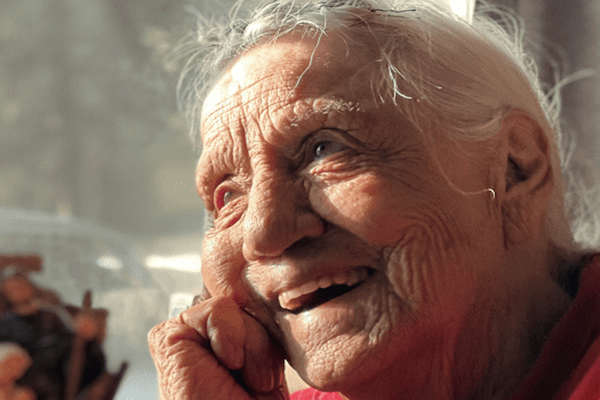 Old lady smiling